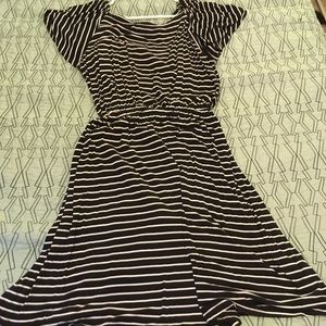 Striped drawstring dress